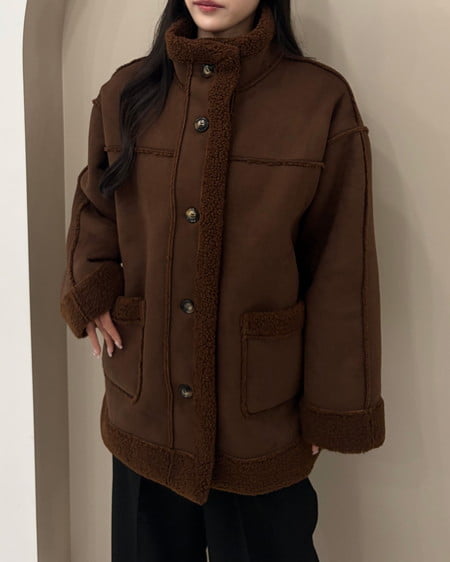 INGNI（イング） リバーシブルボアムートンコート ﾌﾞﾗｳﾝ