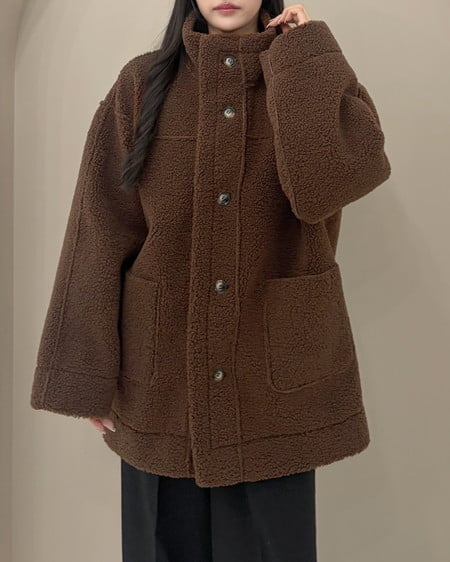 INGNI（イング） リバーシブルボアムートンコート ﾌﾞﾗｳﾝ