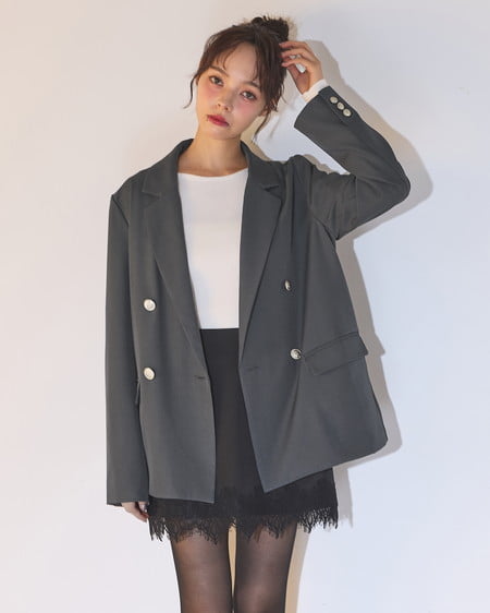 INGNI(イング) 【SOELA】【期間限定価格】金ボタンジャケット ﾁｬｺｰﾙｸﾞﾚｰ