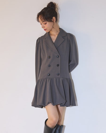 【SOELA】【9／29 2時までの限定価格】トレンチバルーンミニワンピース