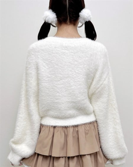 INGNI（イング） イニシャルビジューロゴフェザーニット ｱｲﾎﾞﾘｰ
