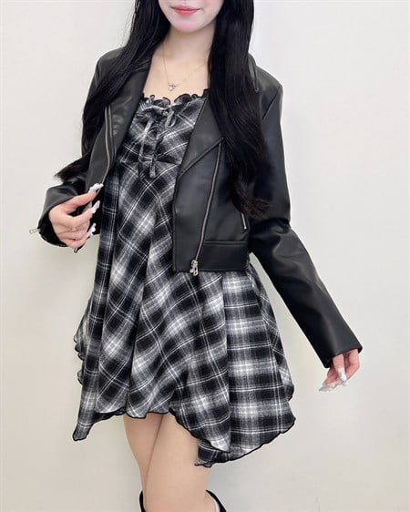 【WEB限定】【9／29 2時までの限定価格】チェック柄イレヘムチュニックワンピース