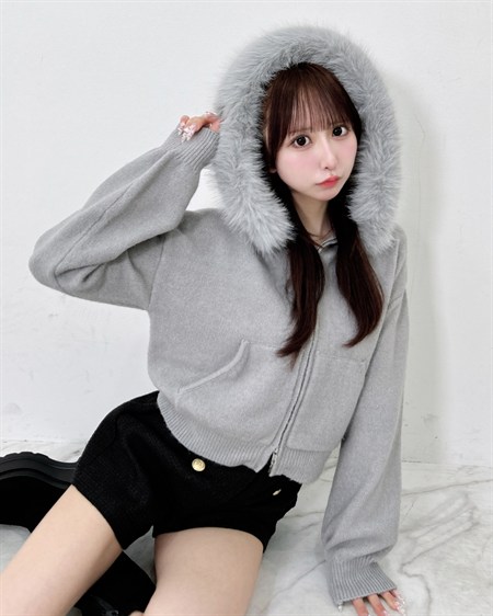 【WEB限定】【9／29 2時までの限定価格】エコファー付ニットパーカー