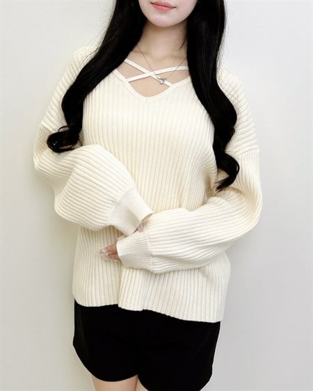 【WEB限定】【10／7 2時までの限定価格】クロスリブニット