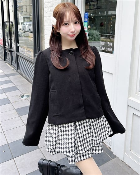 INGNI（イング） マルチWayビッグリボンショート丈コート ｸﾛ