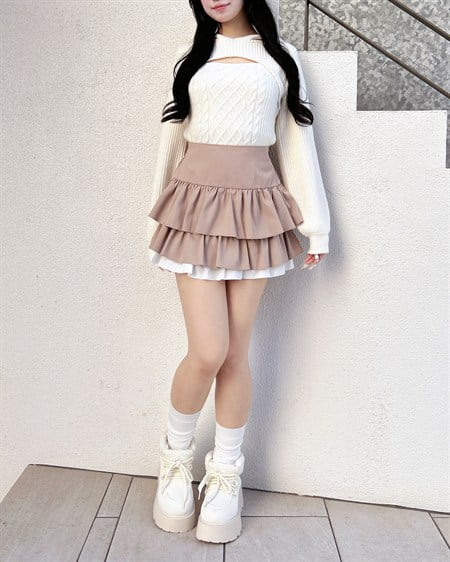 INGNI(イング) デコルテオープンパーカーニット アイボリー