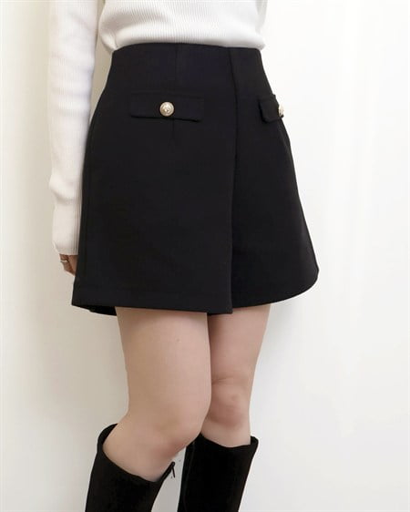 INGNI(イング) ウールライクショートパンツ クロ