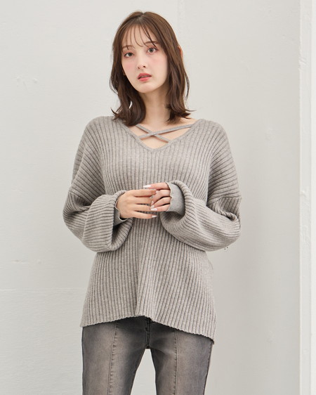 【WEB限定】【11／4 2時までの限定価格】クロスリブニット