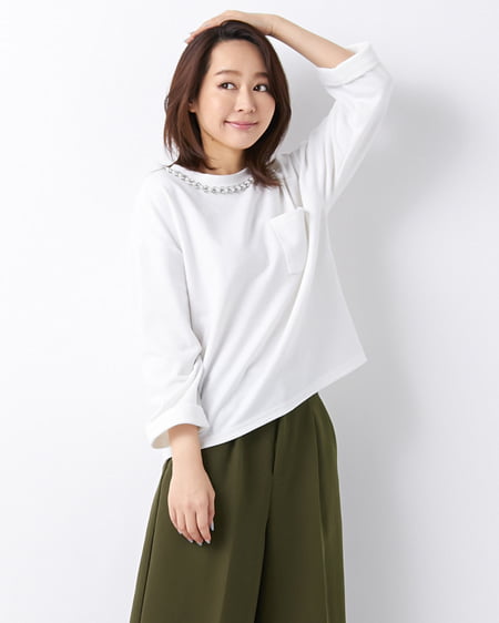 INGNI(イング) 装飾付ダンボール／TOPS ｵﾌﾎﾜｲﾄ
