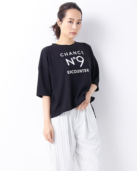 INGNI(イング) 肉厚天竺ワイド／ロゴTシャツ ｸﾛ