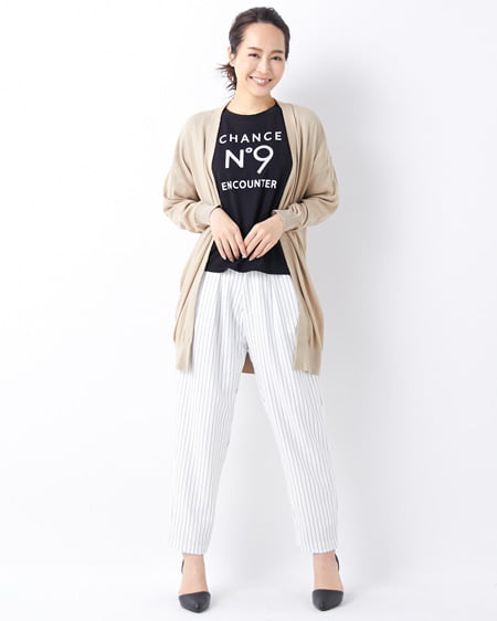 INGNI（イング） 肉厚天竺ワイド／ロゴTシャツ ｸﾛ