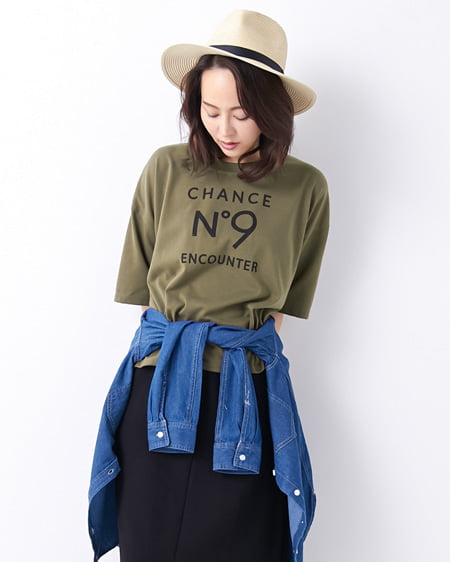 INGNI(イング) 肉厚天竺ワイド／ロゴTシャツ ｶｰｷ