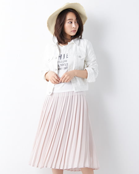 INGNI(イング) チュール重ね／Tシャツ ｵﾌﾎﾜｲﾄ