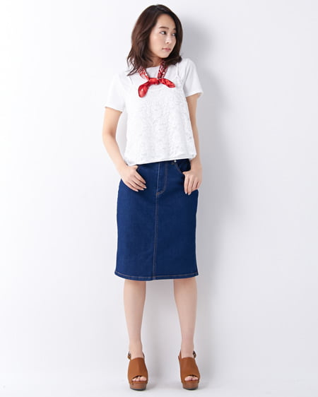 INGNI（イング） レースキャミ＋Tシャツ／アンサンブル ｵﾌﾎﾜｲﾄ