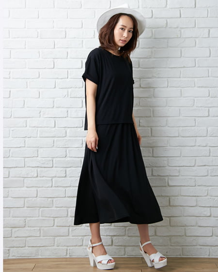 INGNI（イング） TRベアTシャツ＋マキシワンピース／SET ｸﾛ