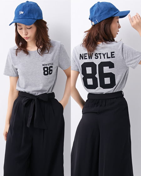 INGNI(イング) BACKナンバリング／Tシャツ ｸﾞﾚｰ
