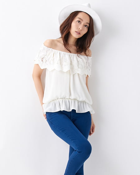 JZ刺繍オフショル／TOPS｜INGNI(イング) 公式通販｜INGNI STORE