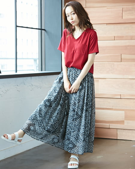 INGNI（イング） NEWバンダナ柄シフォン／スカンツ ｸﾛ