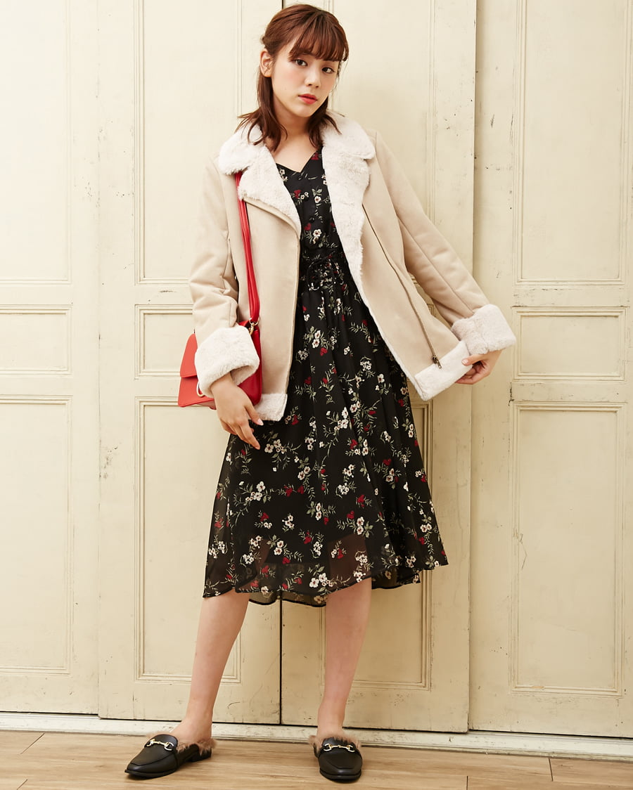ウエストレースUP花柄シフォン／ワンピース｜INGNI(イング) 公式
