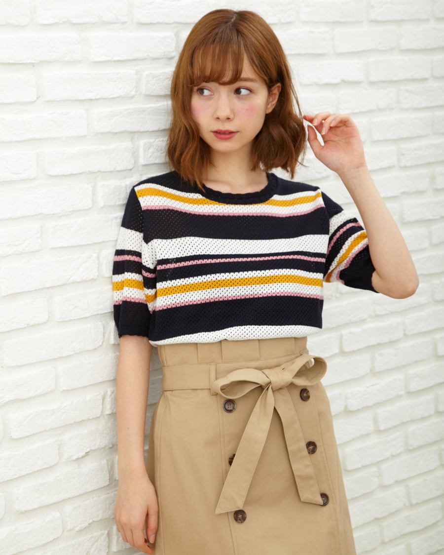 透かしボーダーニット｜INGNI(イング) 公式通販｜INGNI STORE