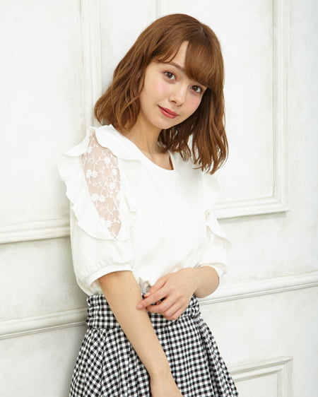 INGNIイング /フリル /シアーレースブラウス /刺繍ドット / 袖フリルレースシアー／トップス｜INGNI(イング) 公式通販