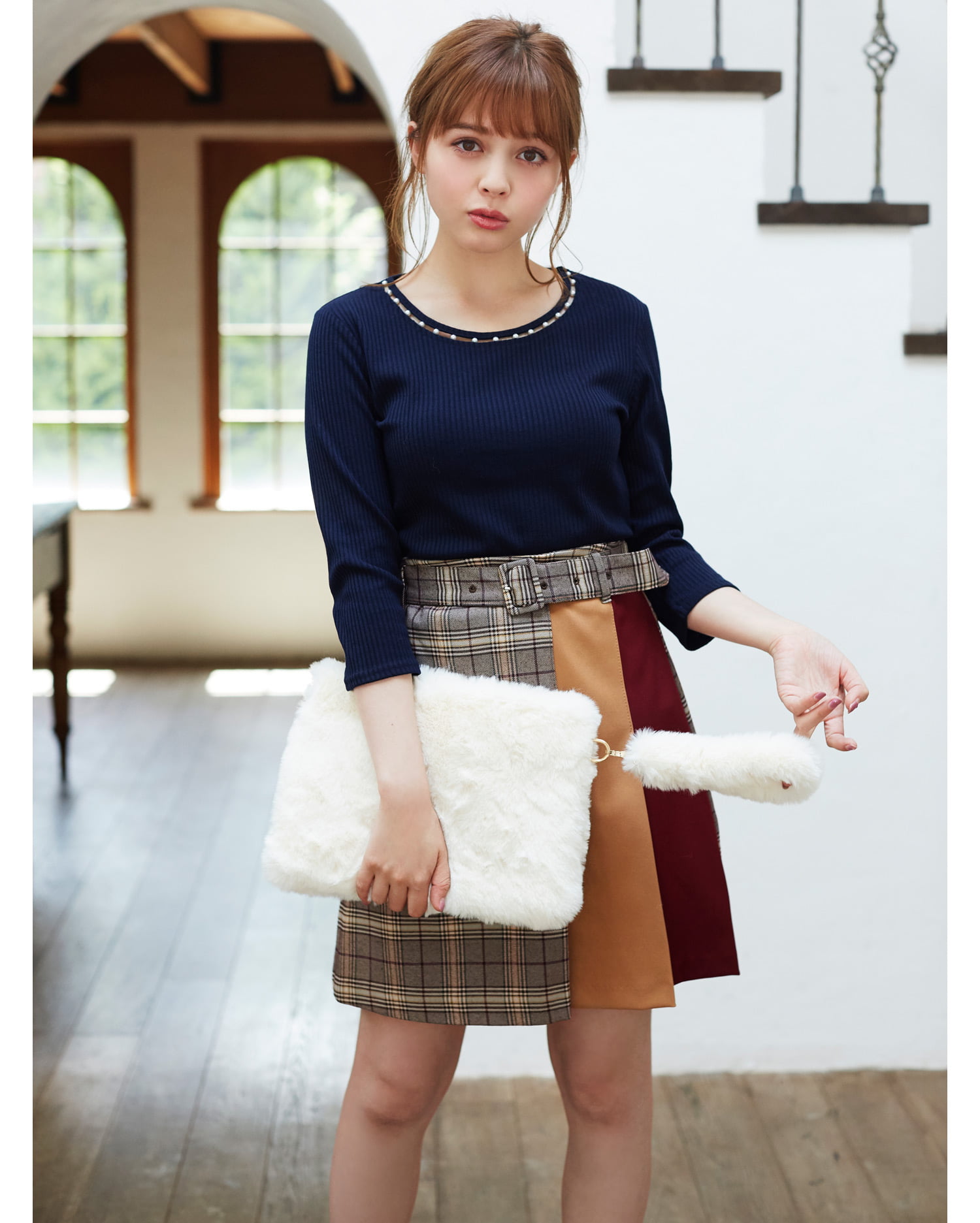配色チェック台形／スカート｜INGNI(イング) 公式通販｜INGNI STORE