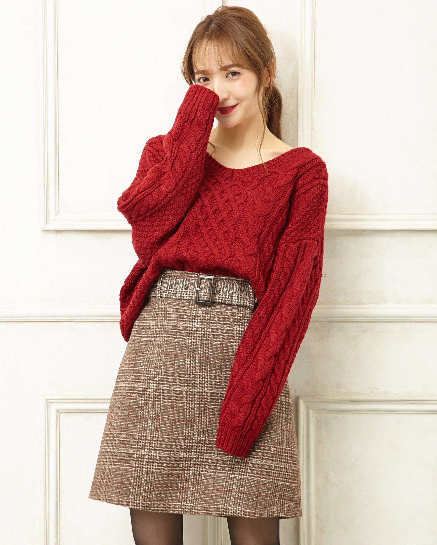 バックリボンローゲージニット /Back Ribbon Low Gauge Knit | FI