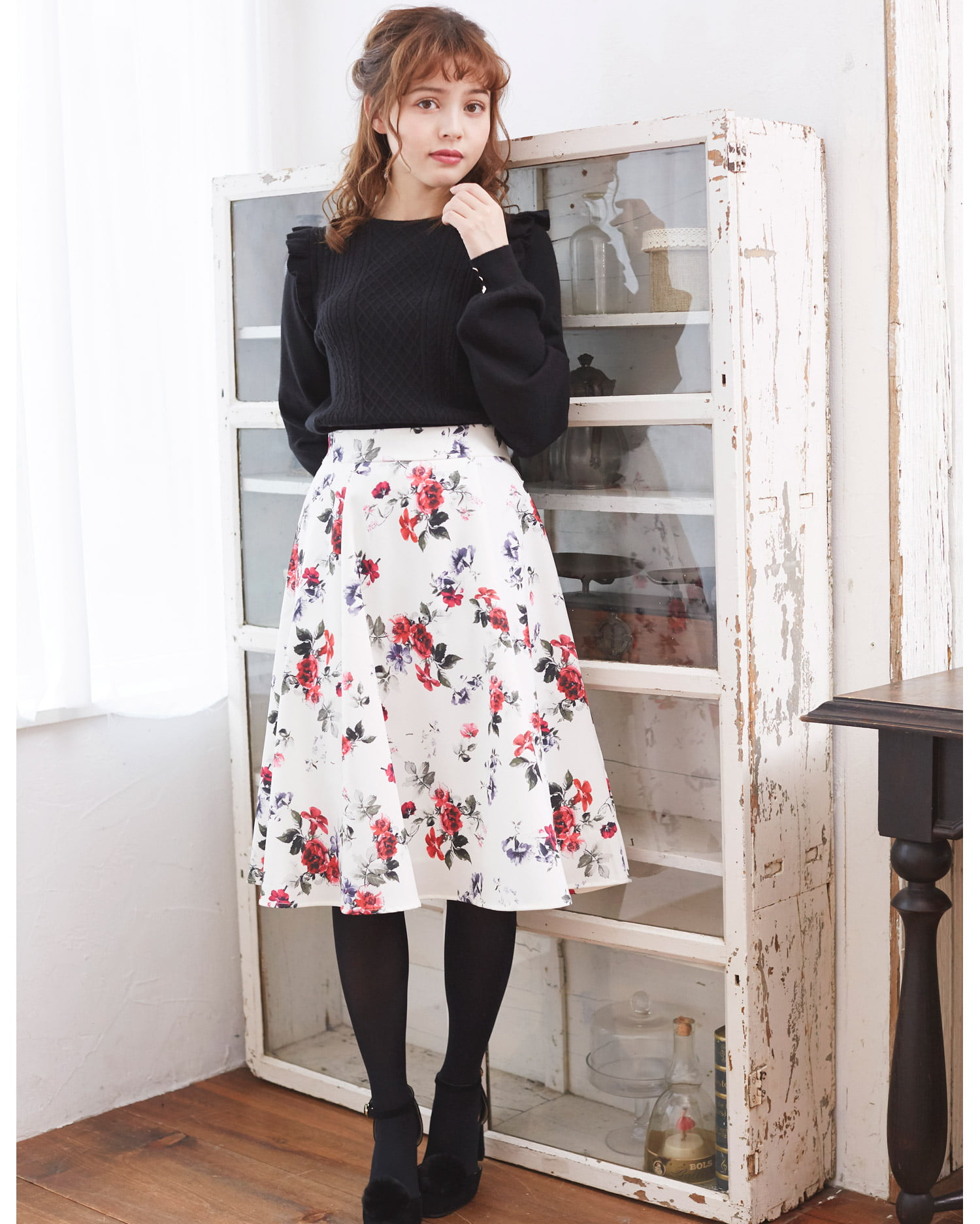 華やか★Zimmermann Cascadian Aラインリネン花柄ミディスカート Cascadian Bias Skirt Teal Blue Botanical Floral Online
