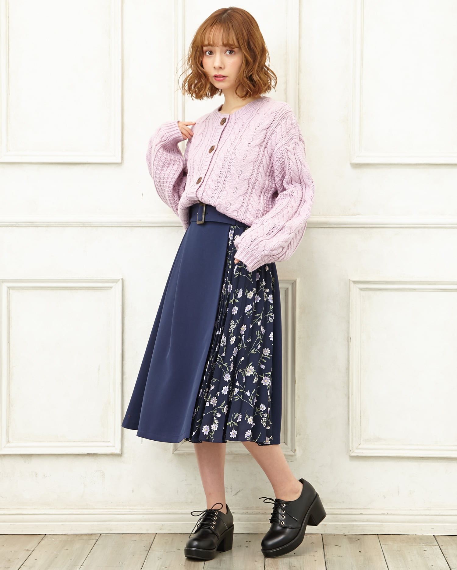 【PINKSISLY】★テニス★スイングプリーツバンディングスカート 花柄プリーツ切替/スカート/A|INGNI(イング) 公式通販|INGNI