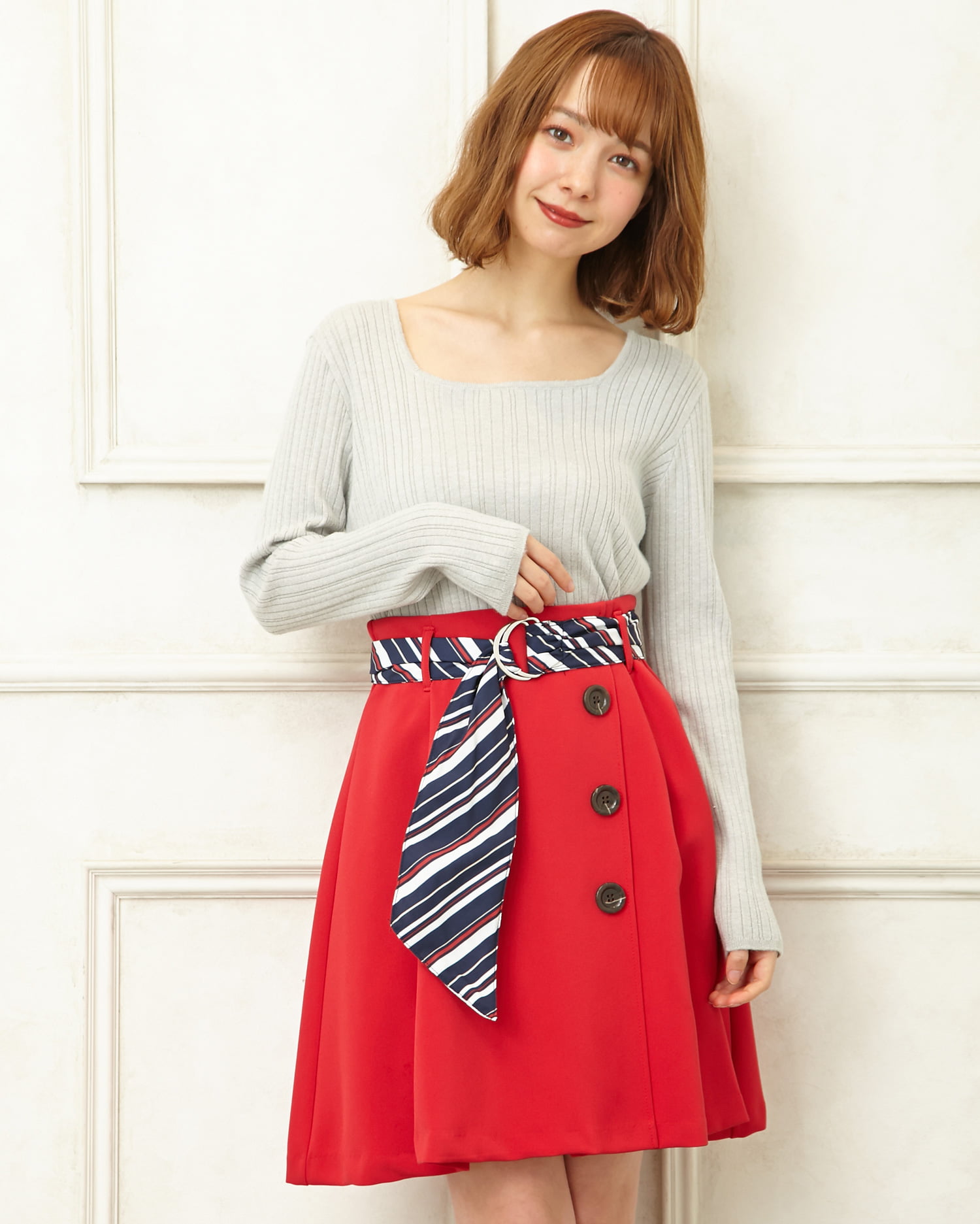 【18％OFF】 柄サッシュ付トレンチミニフレア／スカート｜INGNI(イング) 公式 靴