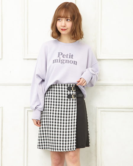 INGNI（イング） ロゴモックネックスウェット＋サイドベルト台形スカート／SET ﾗﾍﾞﾝﾀﾞｰ