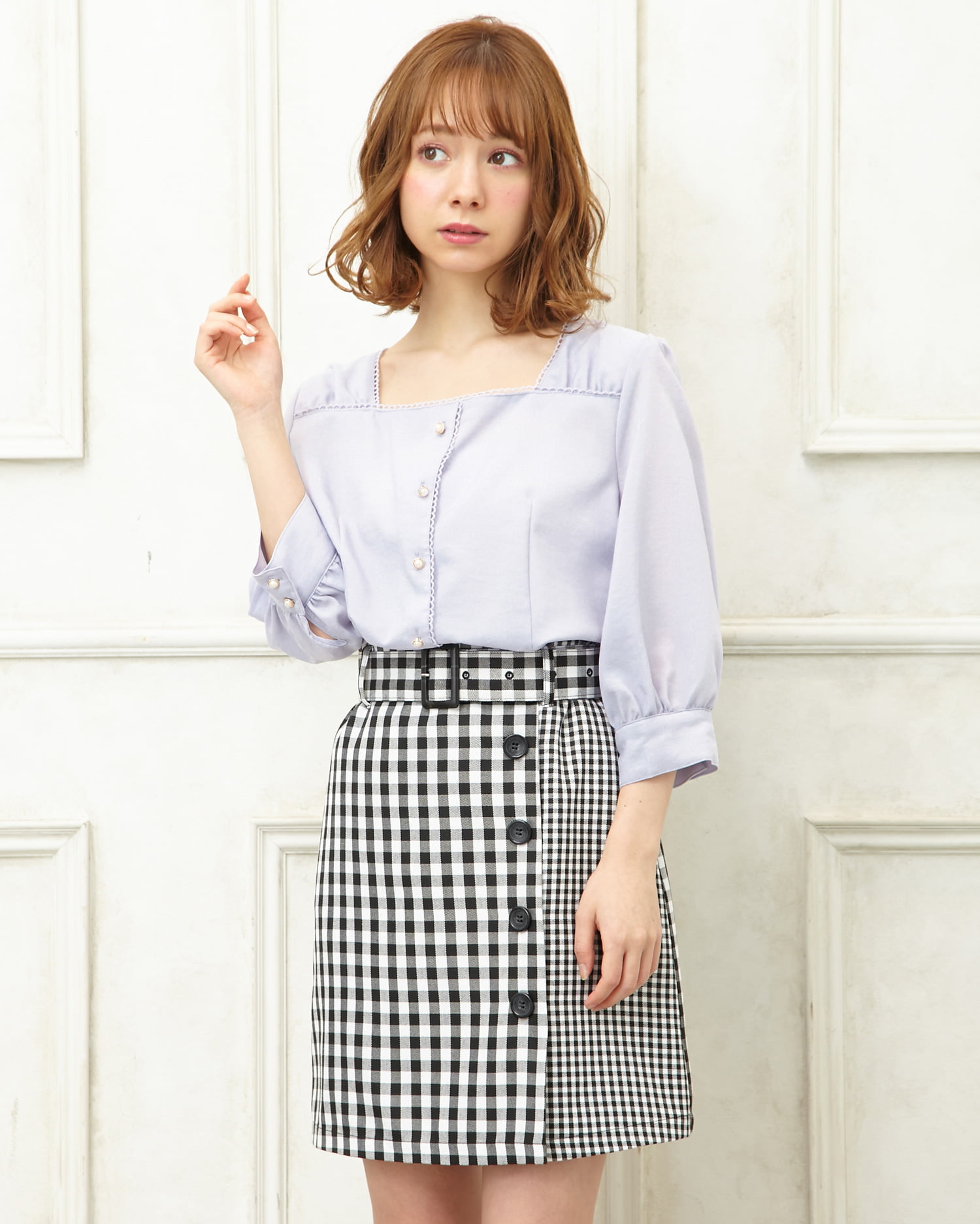 MM6 台形スカート 柄切替台形／スカート｜INGNI(イング) 公式通販｜INGNI STORE