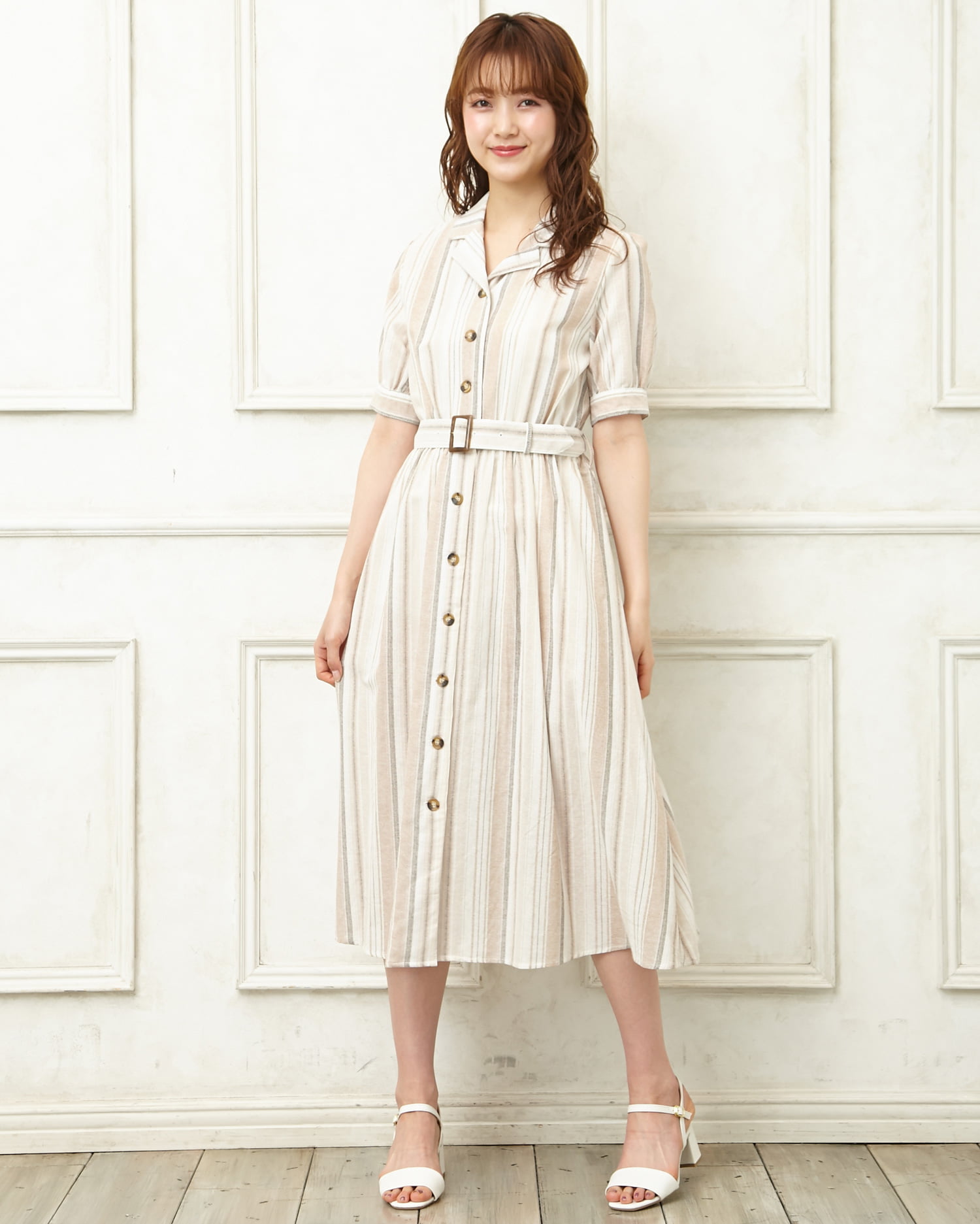 美品 INGNI イング 花柄 オフショル ロングワンピース 白 M
