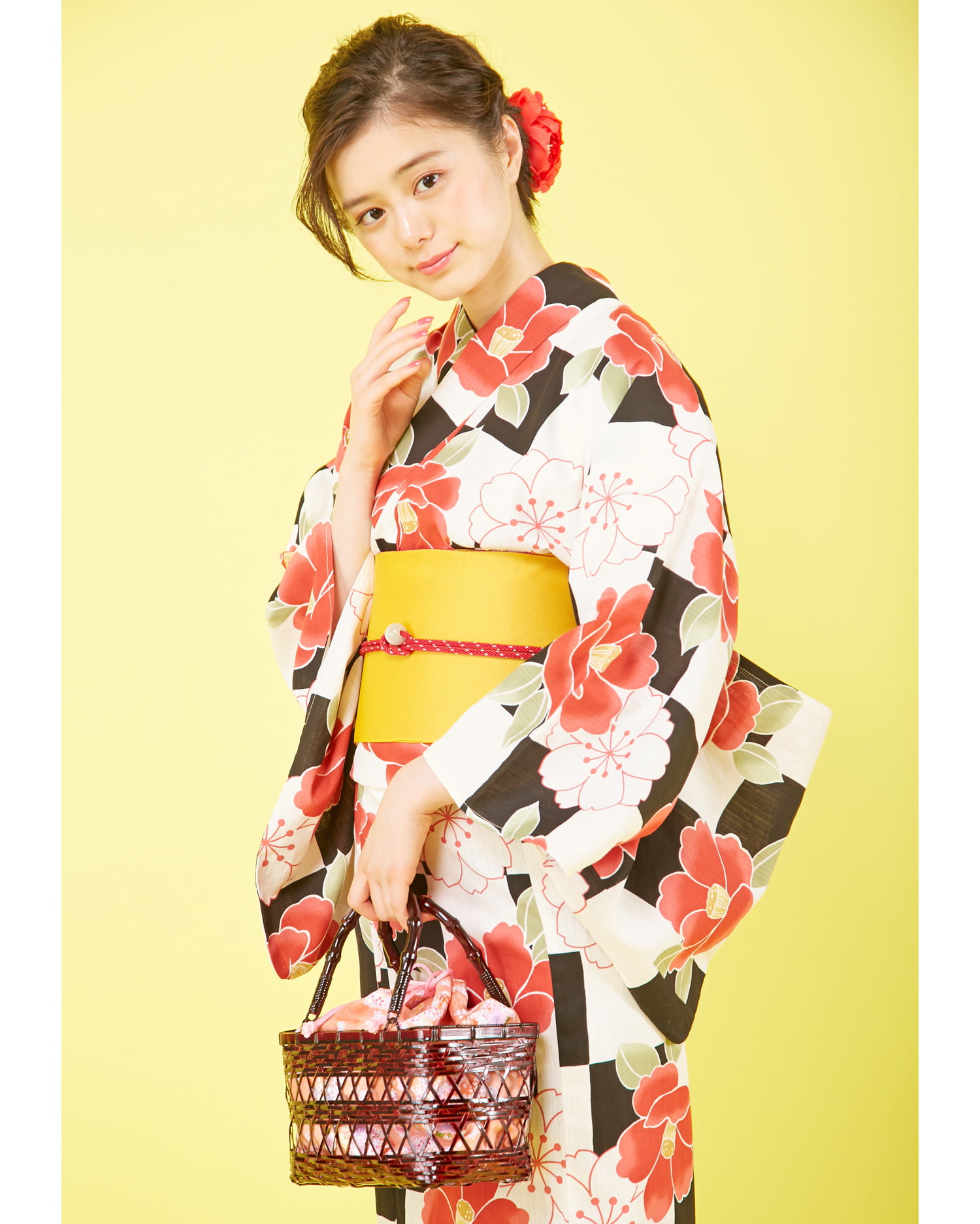 浴衣3点SET(椿×市松)｜INGNI(イング) 公式通販｜INGNI STORE