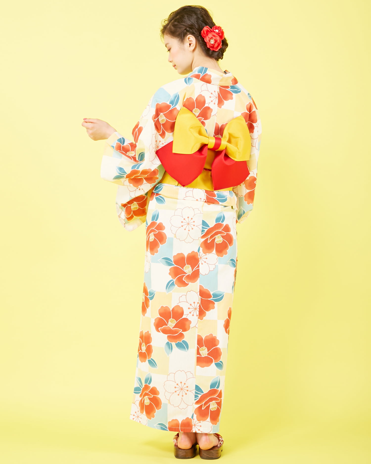 浴衣3点SET(椿×市松)｜INGNI(イング) 公式通販｜INGNI STORE