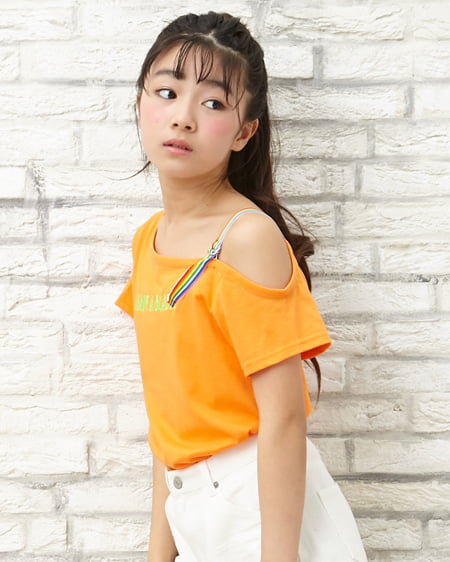 INGNI First(イング ファースト) ワンショル・ロゴ／Tシャツ オレンジ