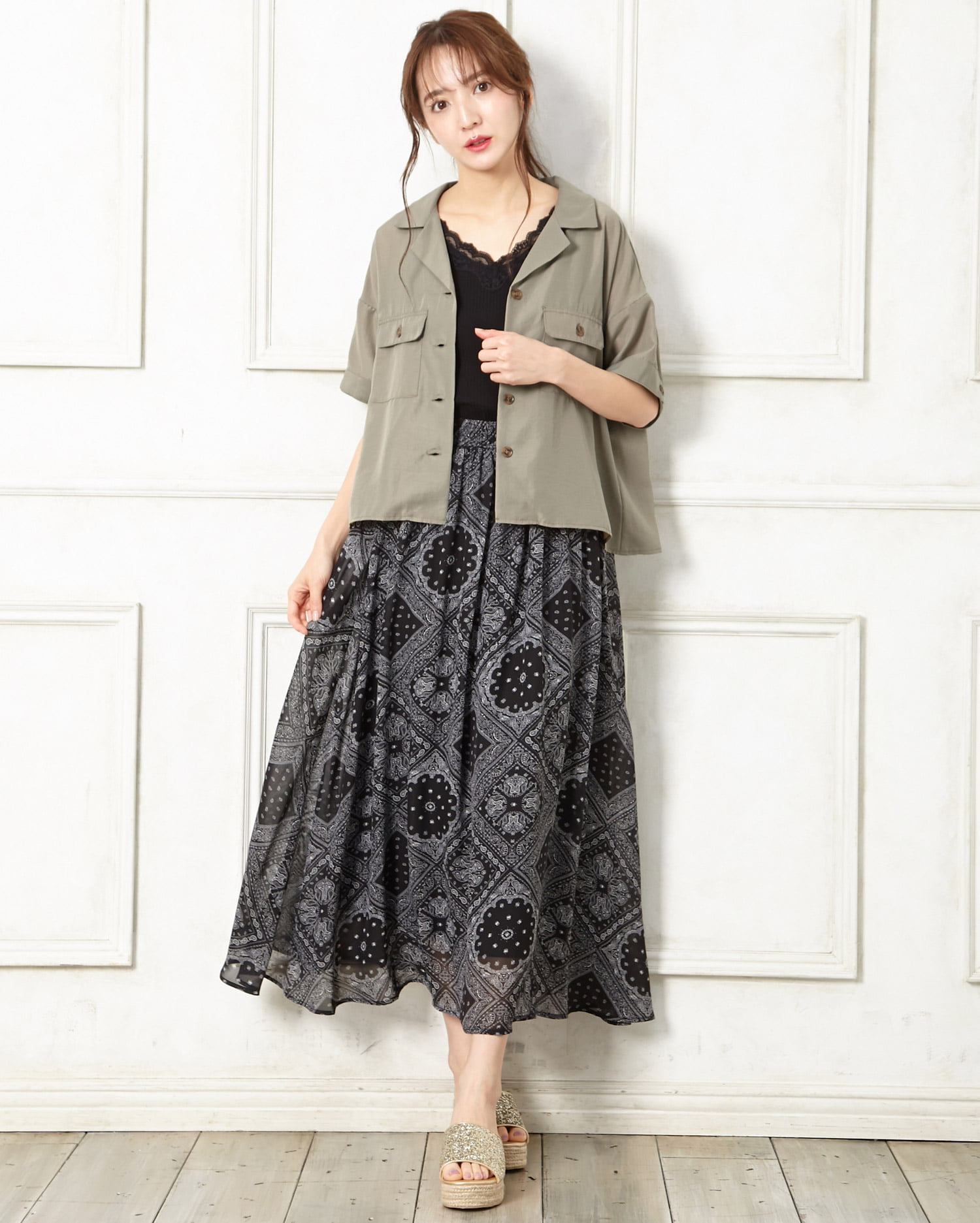 バンダナ柄シフォンスカート|allamanda(アラマンダ) 公式通販 バンダナ柄シフォンスカート|allamanda(アラマンダ) 公式通販