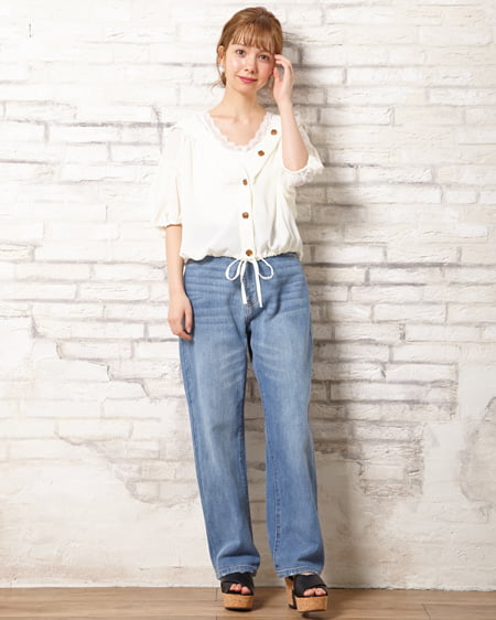 INGNI(イング) 襟レース/タンクトップ オフホワイト