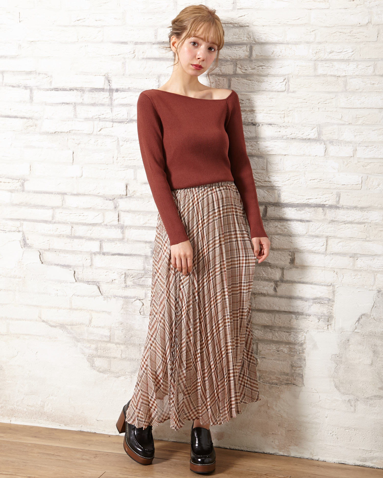 チェック柄シフォンプリーツ／スカート｜INGNI(イング) 公式通販