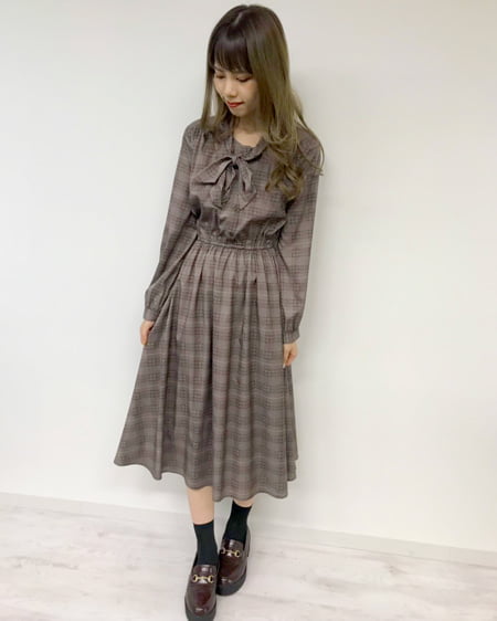チェック柄ボウタイワンピース Ingni イング 公式通販 Ingni Store