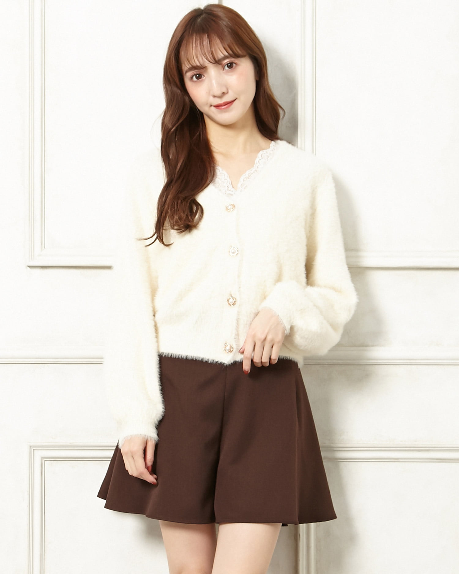 【ADORE】36size ネイビー キュロット リングベルト付き ベルト付き無地フレアキュロットパンツ｜allamanda(アラマンダ