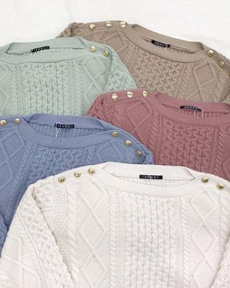 INGNI(イング) 肩ボタンケーブルニット アイボリー