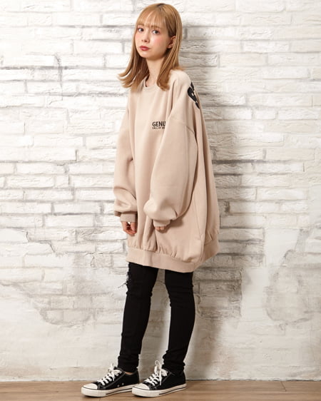 INGNI（イング） NEW・裏起毛Backロゴチュニック ﾍﾞｰｼﾞｭ