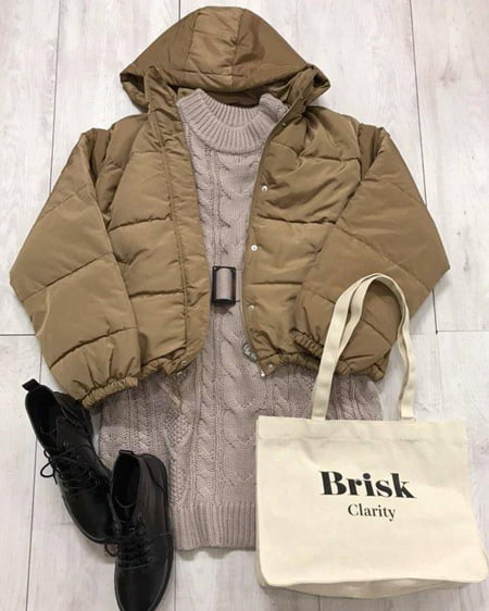 INGNI（イング） ニットワンピース＋BIGショートエコダウンSET／A ｽﾓｰｸﾋﾟﾝｸ