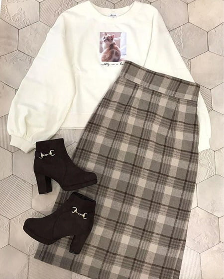 INGNI(イング) 裏起毛転写トップス オフホワイト/A