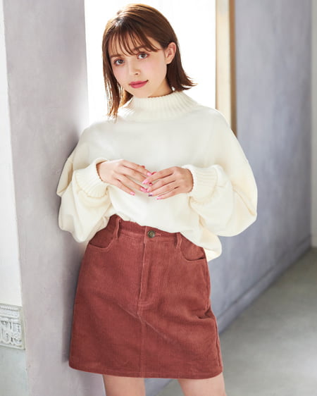 INGNI(イング) 異素材裏起毛モックネック/トップス アイボリー