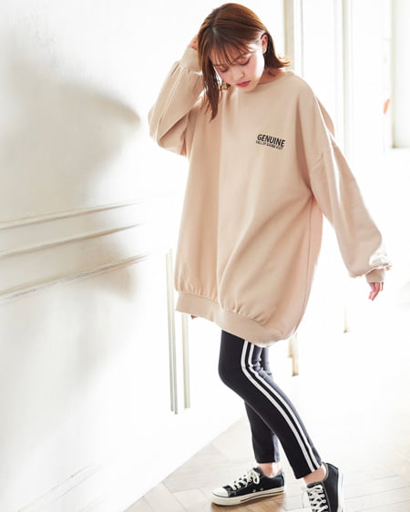 INGNI（イング） NEW・裏起毛Backロゴチュニック ﾍﾞｰｼﾞｭ