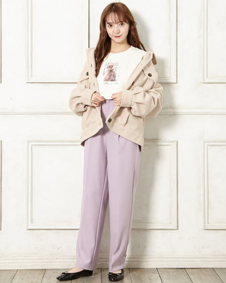 INGNI(イング) 裏起毛転写トップス オフホワイト/A