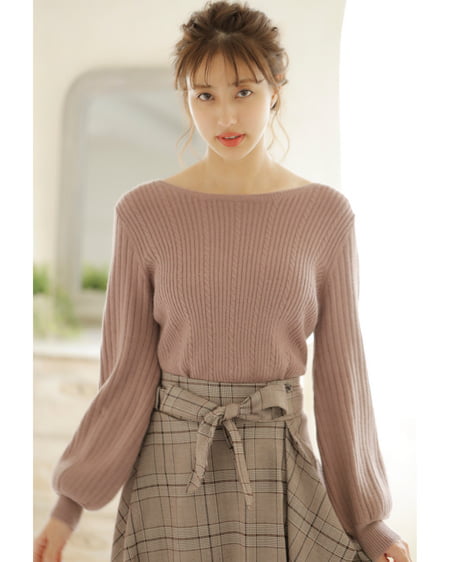 INGNI（イング） バックカシュクール／リボンニット ﾓｶ