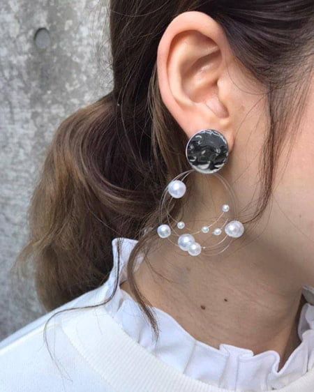 INGNI(イング) ランダムパールイヤリング シルバー